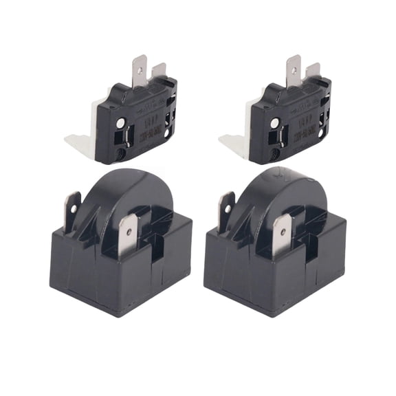 GUYUTING Mini Fridge Cooler Starter Relay 15 Ohm & Overload Protector 1/4HP 375W Compressor Protection 2 Pin 4 Pcs