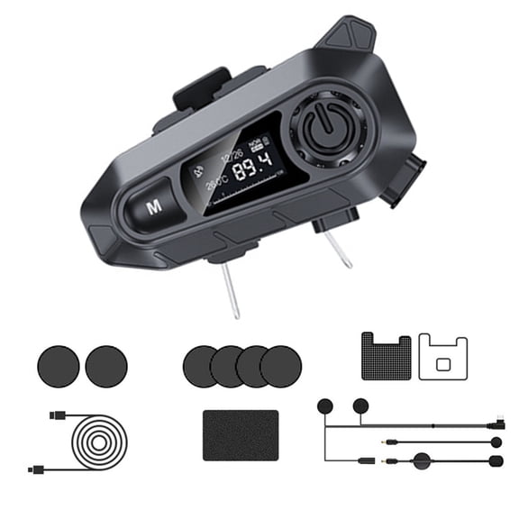 GUYUTING Motorcycle Bluetooth Earphones, ABS Black ENC Noise Cancellation, 40mm Speaker for Riding Calls FM Radio