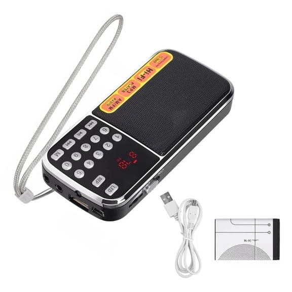 GUYUTING Pocket Size AM FM Radio with Rechargeable Battery and USB Port Supports MP3 Playback for Indoor & Outdoor Activities