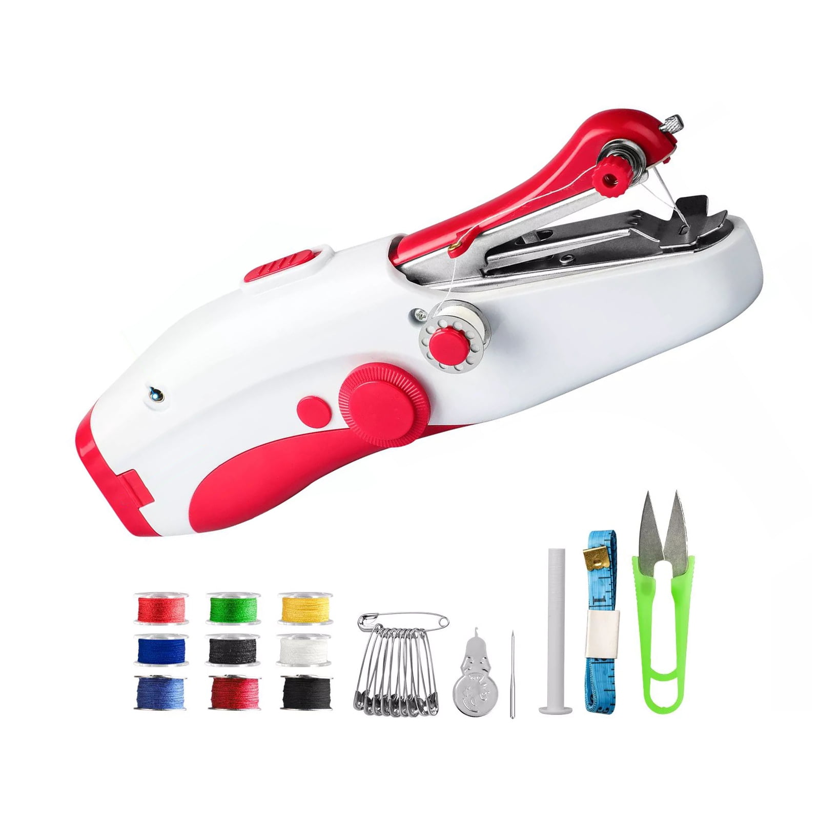 GUYUTING Portable Hand Stitcher Dual Power Options Compact Lightweight Incl Bobbins Needles for Quick Repairs & Beginner Projects