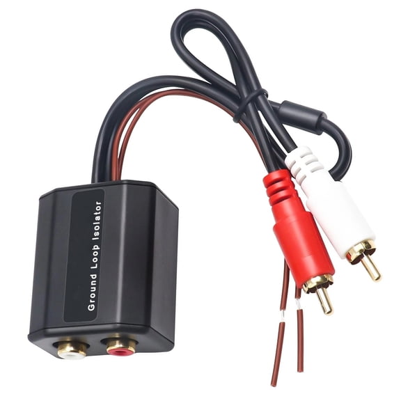 GUYUTING RCA Ground Loop Noise Isolator for Portable Devices Audio Source Radio 2 Channel Stereo Oxygen Free Copper Black