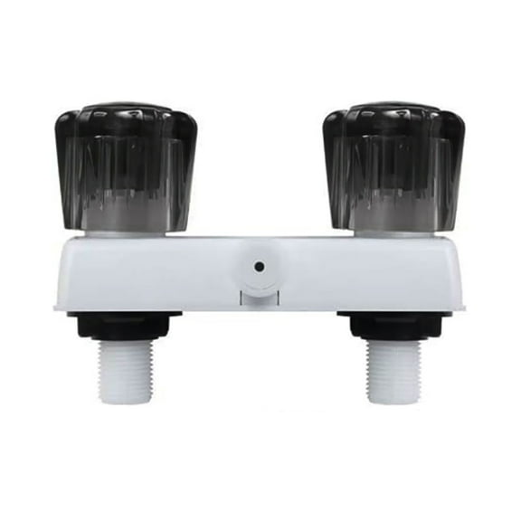 GUYUTING RV Shower Faucet 4 Dual Knob Design Easy Install Smoked Crystal Knobs White and Black for Camper Trailer Motorhome Boat