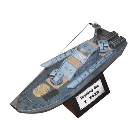 GUYUTING Replacement 1/150 Scale Russian T-1425 Torpedo Boat Model Paper Fighter Military Model Diecast Ship Model for Collection (Unassembled Kit )