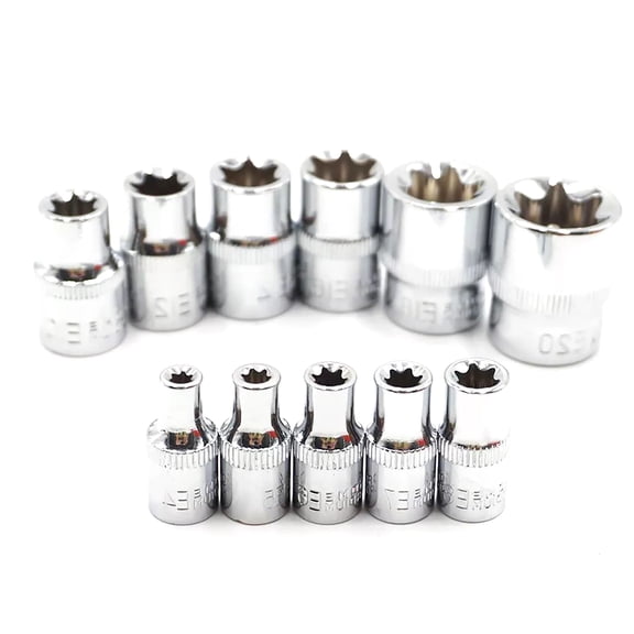 GUYUTING Replacement 11x Durable and Reliable Star Socket Set Heat Treated Hardness (42-48 HRC) for Various Applications Socket
