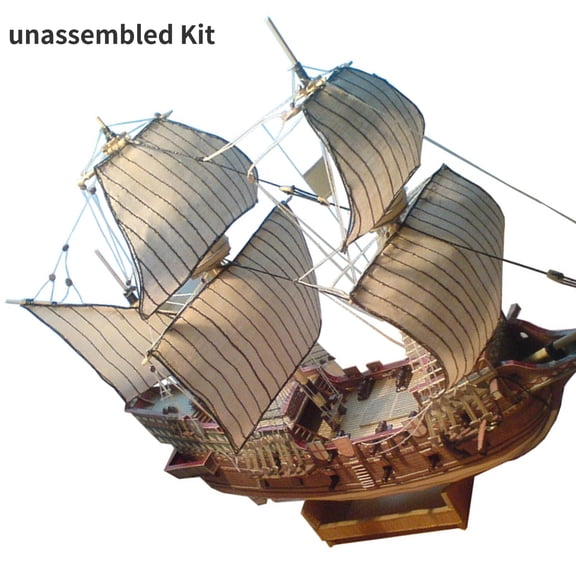 GUYUTING Replacement Galeon Golden Hind Sail Battleship Paper Model DIY Kit for Display Gifting Vintage Elegance Unassembled Gift