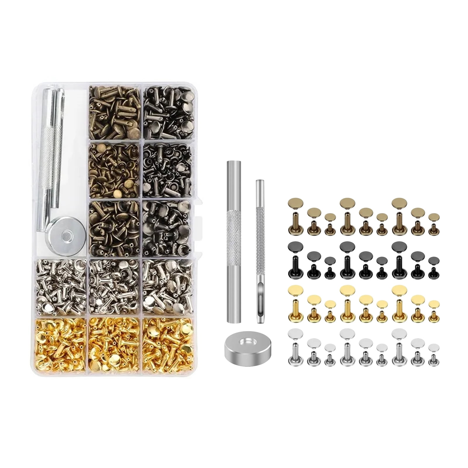 GUYUTING Replacement Leather Rivets and Tools Set Durable, Multiple Colors, DIY Leather Crafts and Repairs