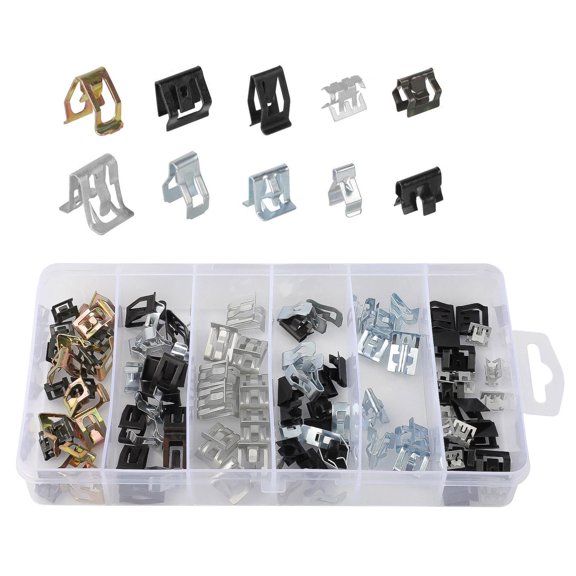 GUYUTING Replacement U-Clip Fastener Assortment 100 Pcs Zinc Steel Auto Trim Panel Spring Clips Replacement for 4A0-867-276A