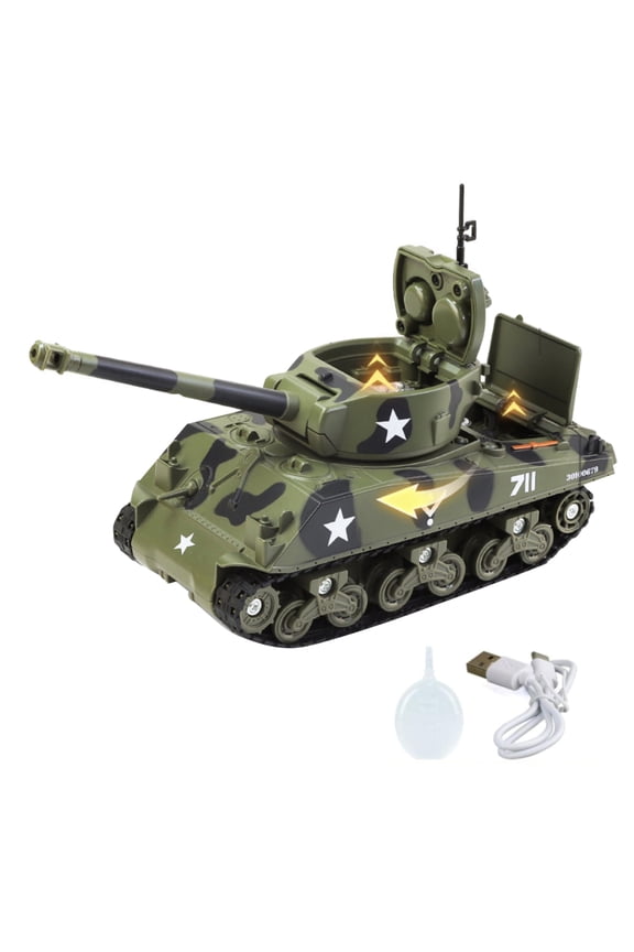 Replica M4 Sherman Tank Model 1/35 Scale WWII USA Vehicle for Desk Decor Diecast Alloy with Realistic Details