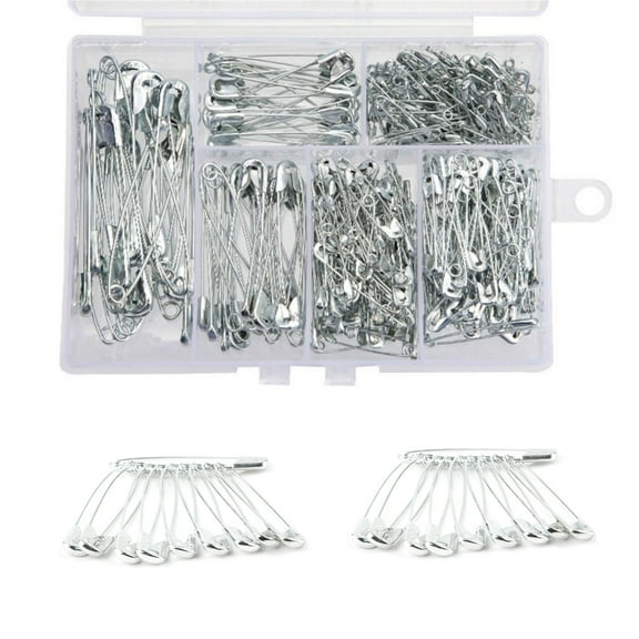 GUYUTING Rust Proof Safety Pins 300 Assorted Large Small Nickel Plated Sewing Craft Diaper Jewelry Durable Fast Secure Closures