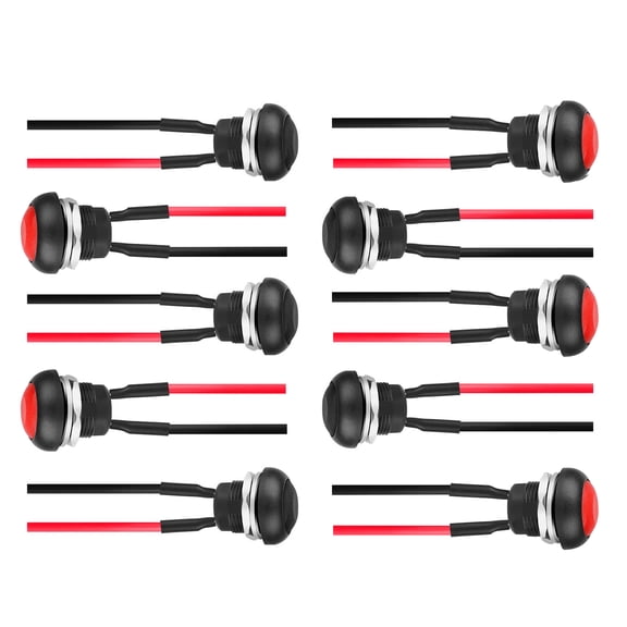 GUYUTING SPST Momentary Push Button for Automation Control Panels 12mm Mounting Hole Normally Open Design Metal Plastic Construction