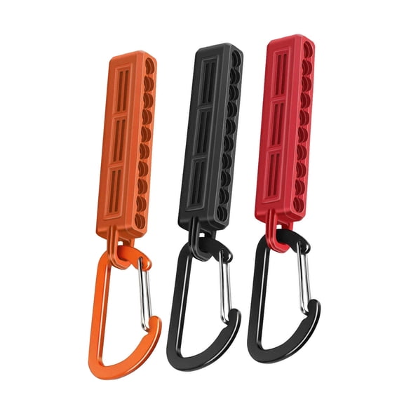 GUYUTING Screwdriver Bit Organizer 3Pcs Rubber Aluminum Alloy For 14 Hex Bits Color Coded Carabiner Clip Toolbox Storage
