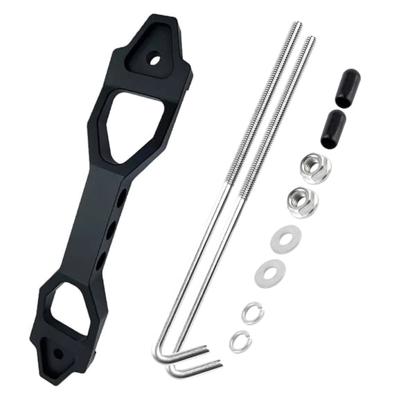 GUYUTING Secure Battery Hold Down Kit for Auto Truck Black Aluminum Alloy J Hooks Sturdy Universal Fit Corrosion Resistant Long Lasting