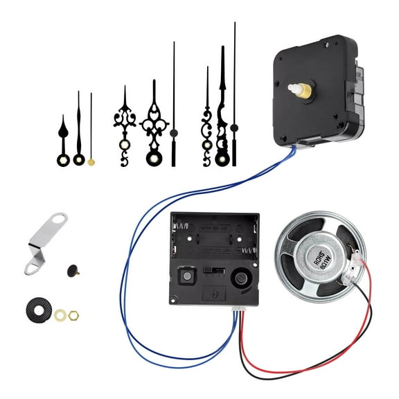 GUYUTING Silent Clock Movement with Music Box Kit Aluminum Hands AA Battery for DIY Clock Repair Making Replacement