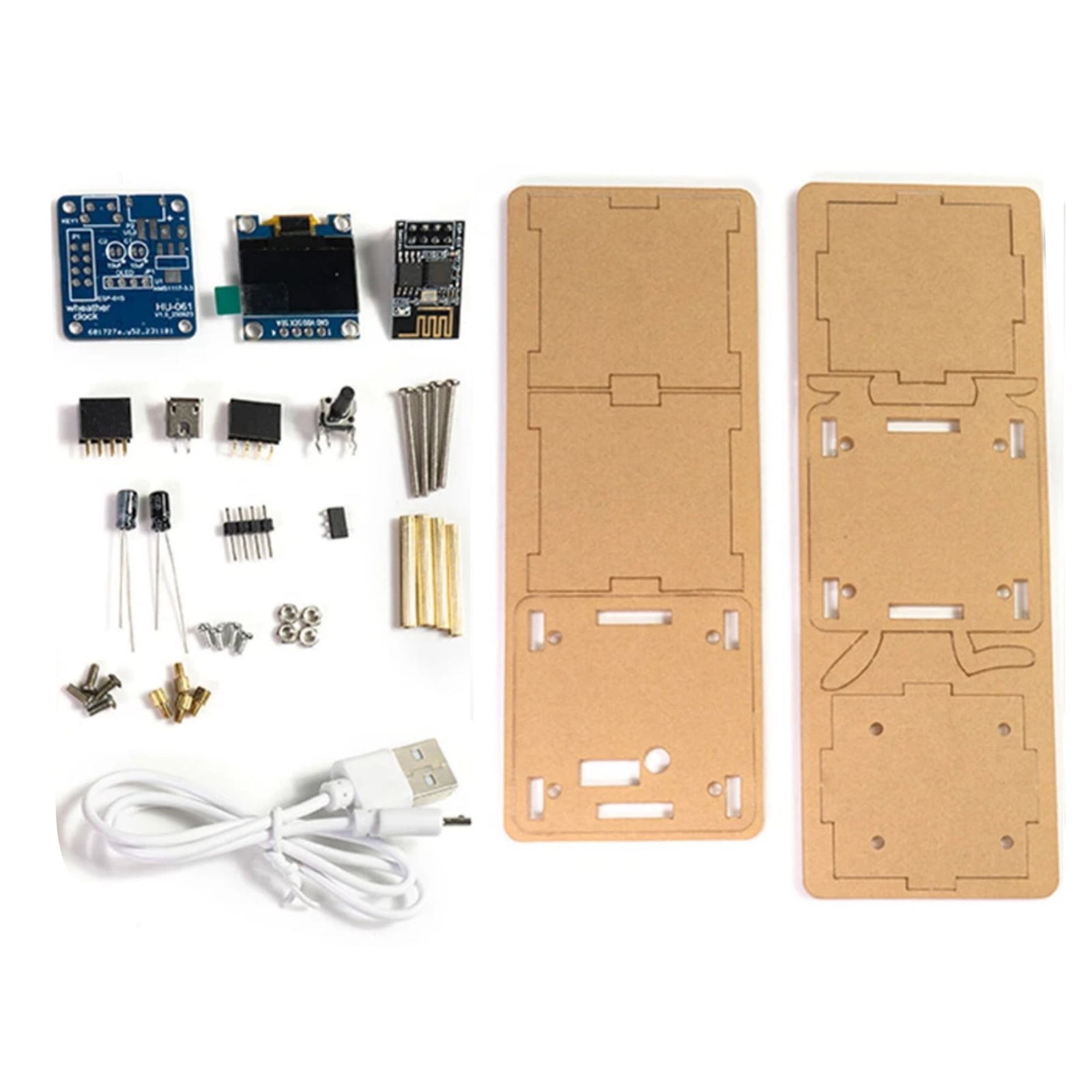 GUYUTING Smart Clock DIY Kit with WiFi ESP8266 Auto Time HD Display Temperature Humidity Weather Date Fun Electronics