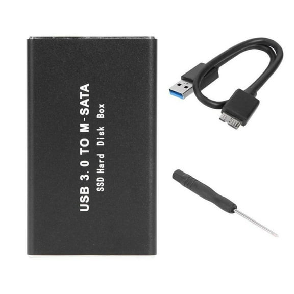 GUYUTING USB 3.0 mSATA SSD Enclosure Adapter Portable External Hard Drive 6Gbps Aluminum Alloy Case for 30mm and 50mm SSDs