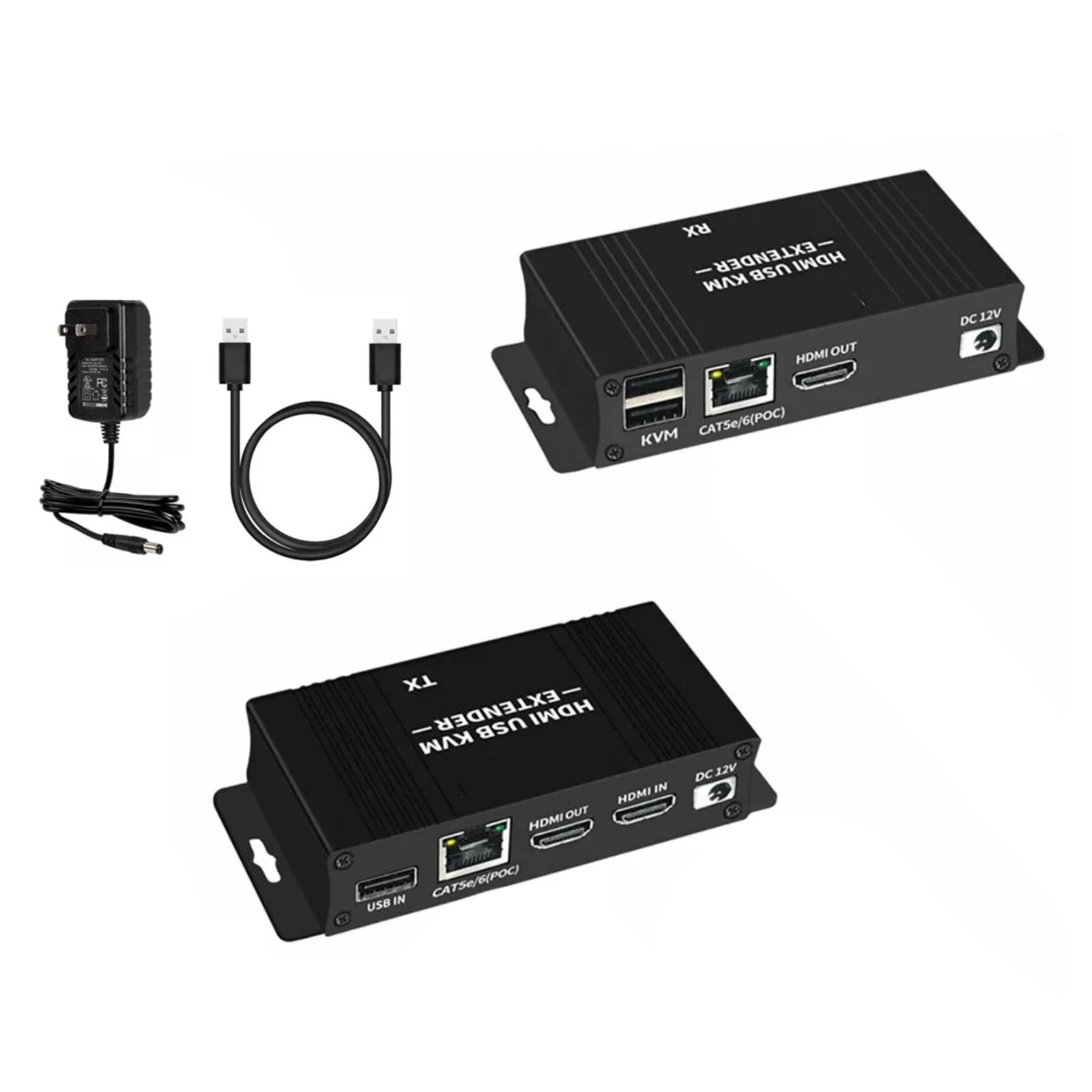 GUYUTING USB KVM Extender HD Over Cat5e/6 1080p 60Hz 196ft Keyboard Mouse Control Zero Latency Plug and Play