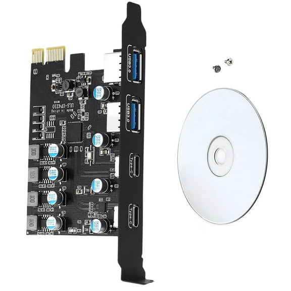 GUYUTING Universal PCIE Card for USB Expansion - Compatible with Windows, MacOS, Linux, 11.8x8.7x1.8cm