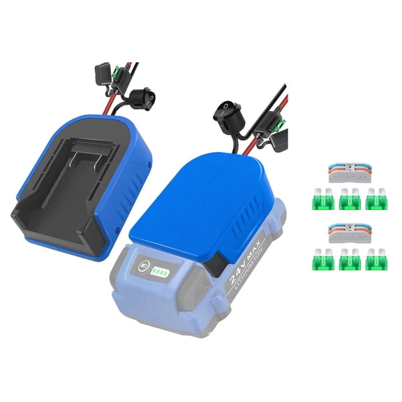 GUYUTING Upgraded Power Wheels Adapter for Kobalt 24V Battery with 30A Fuse & On Off Switch Durable 14AWG Wire for Riding Truck