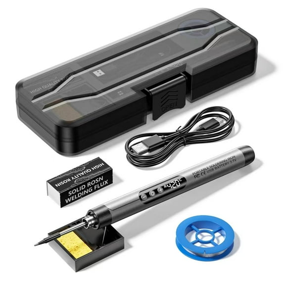 GUYUTING Versatile USB Soldering Iron for Jewelry Making, 3 Temp Modes, LED Display, TYPE-C Charging Port, Compact Design