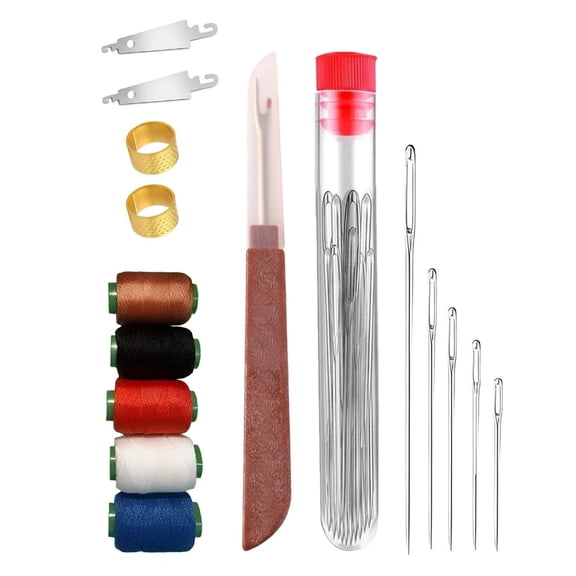 GUYUTING Wide Use Sewing Kit 36 Pieces Needles Plastic Box for Fabric Crafts Household Repairs Outdoor Maintenance Doll Creation