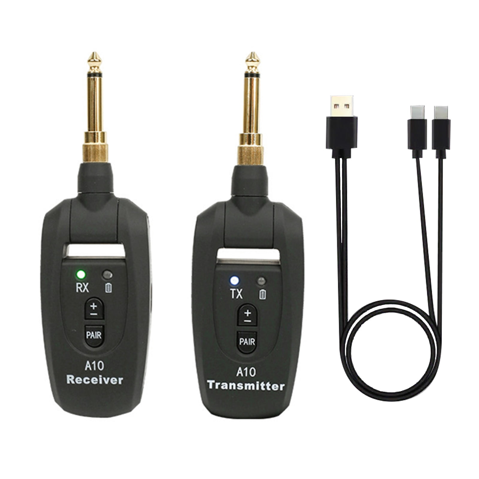GUYUTING Wireless Guitar Transmitter Receiver 280° Rotating Plug Type-C Charge for Electric Guitar Bass Performance Part