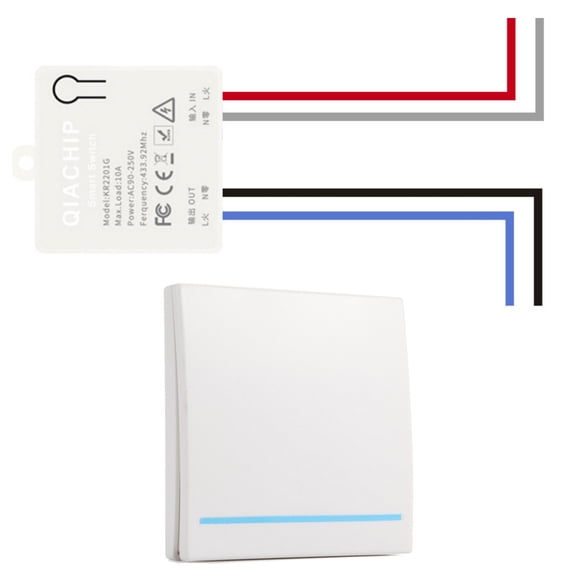 GUYUTING Wireless Light Control System for Easy Installation with Neutral Wire, Compatible with Most Bulbs