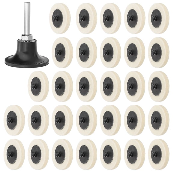 GUYUTING Wool Buffing Pads 2 Inch for Metal Stainless Steel Wood Polishing 30000 RPM Quick Disc Change with Disc Holder
