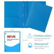 GUZEIR Colored Plastic Folder with Pockets and Prongs - (2 Pcs), Colorful Folders with Brads, Office & School Folders with Fasteners