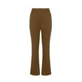 thumbnail image 1 of Flare Leggings for Women Split Wide Leg Pants for Women Soild Color Plus Size Mid Waist Yoga Pants Women Trendy(Brown,4XL), 1 of 4