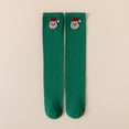 thumbnail image 1 of GUZOM 100% Cotton Green Female Kids’ Christmas Knee High Socks - Santa Reindeer Sparkle, Non-Slip Elastic Top, Fits 3-12Y,Size Free Size, 1 of 7