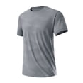 thumbnail image 1 of GUZOM Mens 4-Way Stretch Quick Dry UPF Sun Protection Moisture Wicking Breathable Mesh Athletic T-Shirt Gray,Size L, 1 of 4