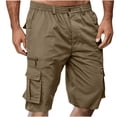 thumbnail image 1 of GUZOM Mens Cargo Shorts Quick Dry Lightweight with Elastic Waist, Multiple Pockets for Hiking Travel Casual, Coffee,Size 2XL, 1 of 6