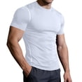 thumbnail image 1 of GUZOM Mens Compression Base Layer Shirt Quick Dry Moisture Wicking Athletic Gym Workout Top Slim Fit White S-XXXL,Size XL, 1 of 9