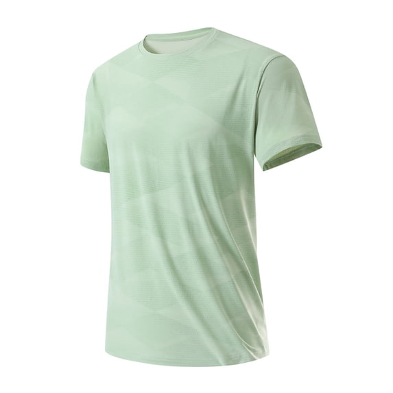GUZOM Mens Lightweight Quick Dry UPF Sun Protection Moisture Wicking Breathable Mesh Athletic T-Shirt Mint Green,Size L