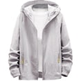 thumbnail image 1 of GUZOM Mens Lightweight Sun Hoodie UPF 50+ Nylon Quick Dry Packable Full Zip Long Sleeve Raglan Zipper Pockets Hiking Fishing Travel Gray,Size L, 1 of 4