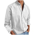 thumbnail image 1 of GUZOM Mens Long Sleeve Button Up Shirt White, Wrinkle Free Regular Fit Solid Color Casual Work Shirt for Men, Big & Tall Sizes,Size M, 1 of 6