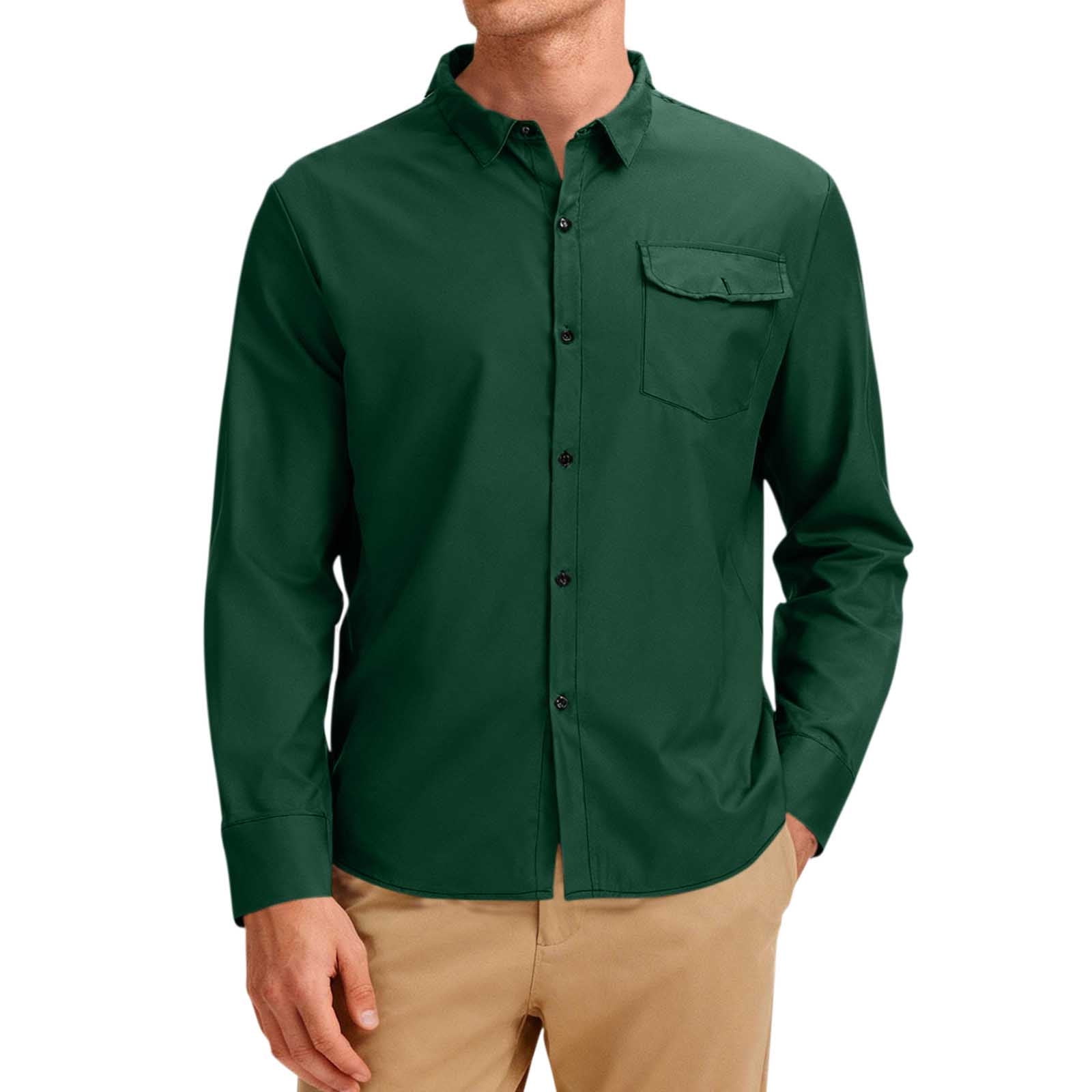 Button Down Shirt Long Sleeve Elastic Fit Mens main image 0