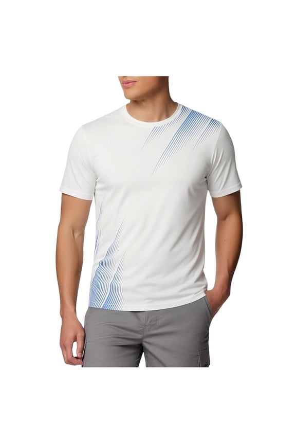 Mens Moisture Wicking Quick Dry T-Shirt Lightweight Breathable Polyester Crew Neck Athletic Gym Workout Casual Performance Tee White,Size 2XL
