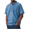 thumbnail image 1 of GUZOM Mens Polo Shirt Relaxed Fit, Soft Washed Short Sleeve Casual Shirt with Pocket for Men, Big and Tall Sizes S-5XL, Light Blue,Size 2XL, 1 of 6