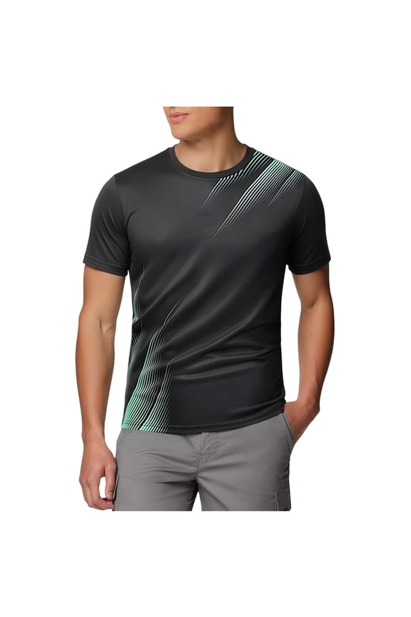 Mens Quick Dry Moisture Wicking T-Shirt Athletic Gym Workout Tee Lightweight Breathable Polyester Crew Neck Casual Performance Top Green,Size M