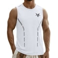 thumbnail image 1 of GUZOM Mens Quick Dry Workout Tank Top Sleeveless Mesh White Moisture Wicking Nylon Spandex Reflective Gym,Size XL, 1 of 8