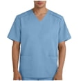 thumbnail image 1 of GUZOM Mens Scrub Top & Medical Work Shirt, Short Sleeve Stretch V-Neck for Nurses and Doctors - Breathable with Two Pockets, Light Blue,Size 3XL, 1 of 6