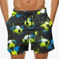 thumbnail image 1 of GUZOM Mens Soccer Swim Trunks Quick Dry with Drawstring & Pockets Athletic Boardshorts for Beach Pool,Size M, 1 of 5