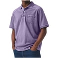 thumbnail image 1 of GUZOM Mens Soft Washed Polo Shirt, Relaxed Fit Stretch Short Sleeve, Casual Shirt with Chest Pocket for Men, Big and Tall Sizes S-5XL, Purple,Size 3XL, 1 of 6