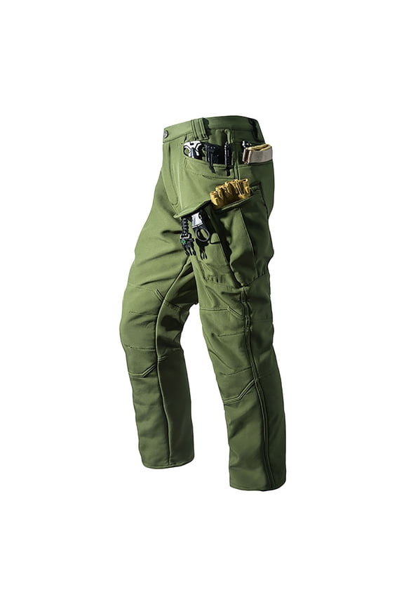 Mens Tactical Cargo & Work Pants 100% Cotton Relaxed Fit for Outdoor Hiking, Olive Green (S-XXXL),Size 3XL