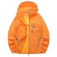 thumbnail image 1 of GUZOM Mens UPF 50+ Sun Hoodie Lightweight Breathable Packable Outdoor Hiking Fishing Running Jacket with Hood Visor Zippered Pockets Orange,Size 2XL, 1 of 9