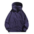 thumbnail image 1 of GUZOM Mens UPF 50+ Sun Protection Hoodie Lightweight Water Resistant Packable Jacket with Pockets for Hiking Running Fishing Purple,Size M, 1 of 5
