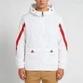 thumbnail image 1 of GUZOM Mens Windbreaker Jacket Lightweight Water Resistant Hooded Active Jacket for Outdoor Sports Nylon Spandex Full Zip Striped Sleeves White,Size 3XL, 1 of 9