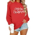 thumbnail image 1 of GUZOM Red Womens Christmas Sweatshirt - Crew Neck Long Sleeve, 100% Polyester Loose Fit for Fall Winter Holiday Family Gatherings & Daily Wear (XS-XL),Size S, 1 of 8