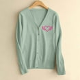 thumbnail image 1 of GUZOM Sweaters Womens Acrylic Cardigan with Pink Heart Wings - Loose V-Neck S-XXXL, Green for Casual Office Layering Everyday Wear,Size 3XL, 1 of 5